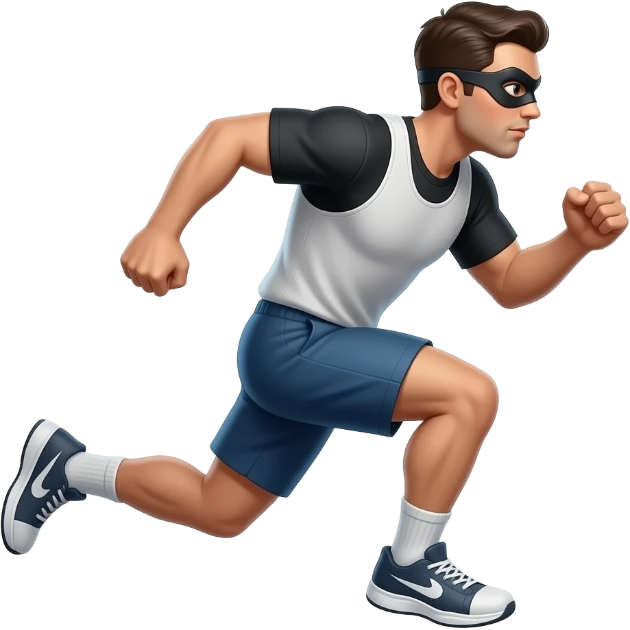 Masked fast runner emoji