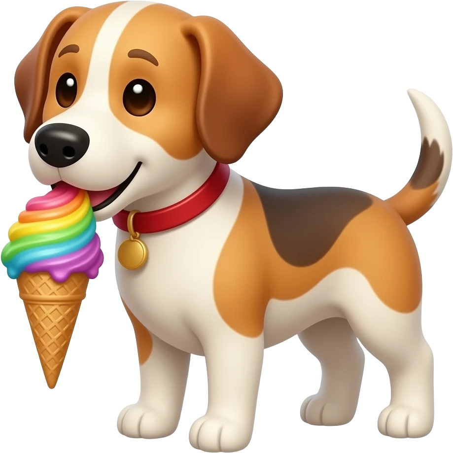 dog eating icecream portrait emoji