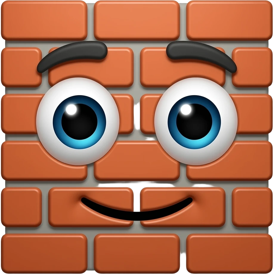 brick with face emoji