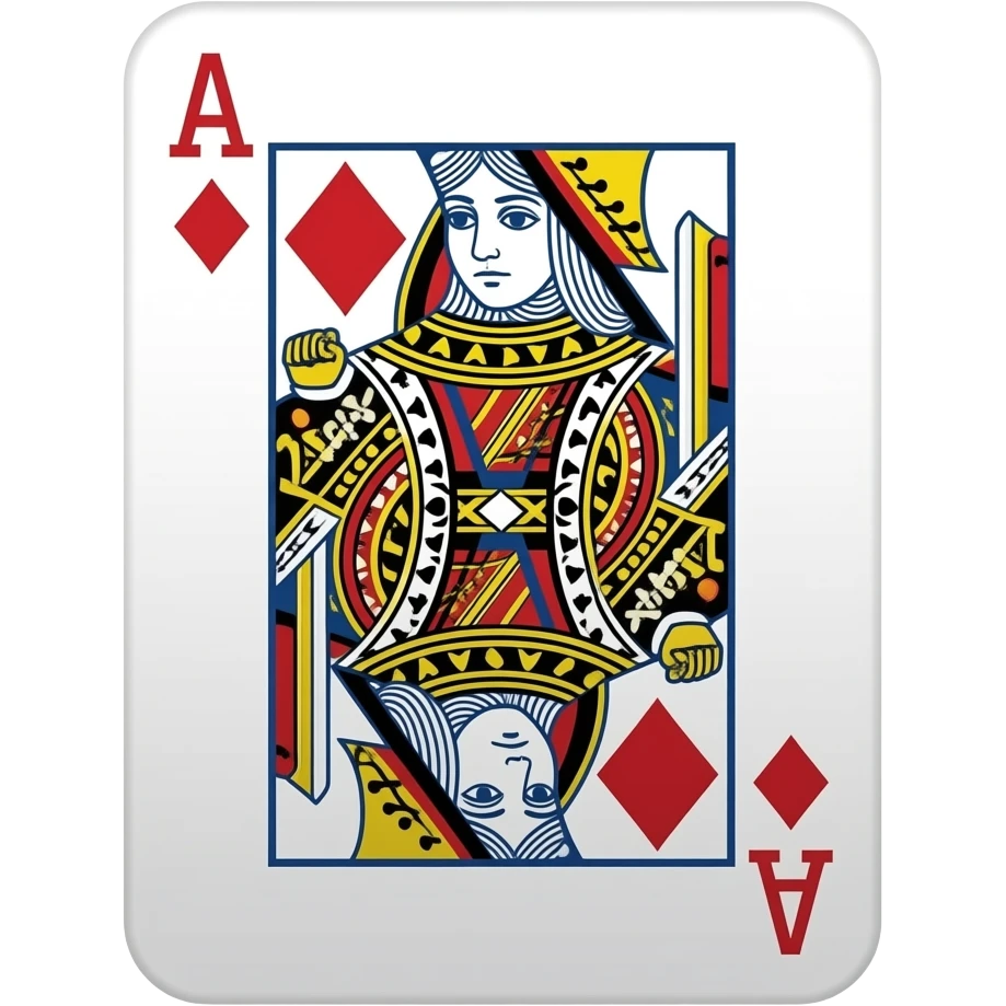 Create only one card that of Queen of ace emoji