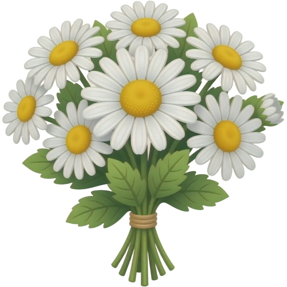 flat bouquet of daisies emoji