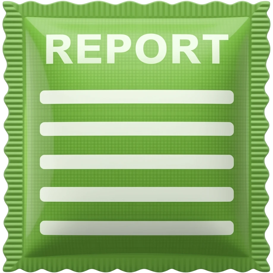 A report that is green and shows a nicotine pouch emoji