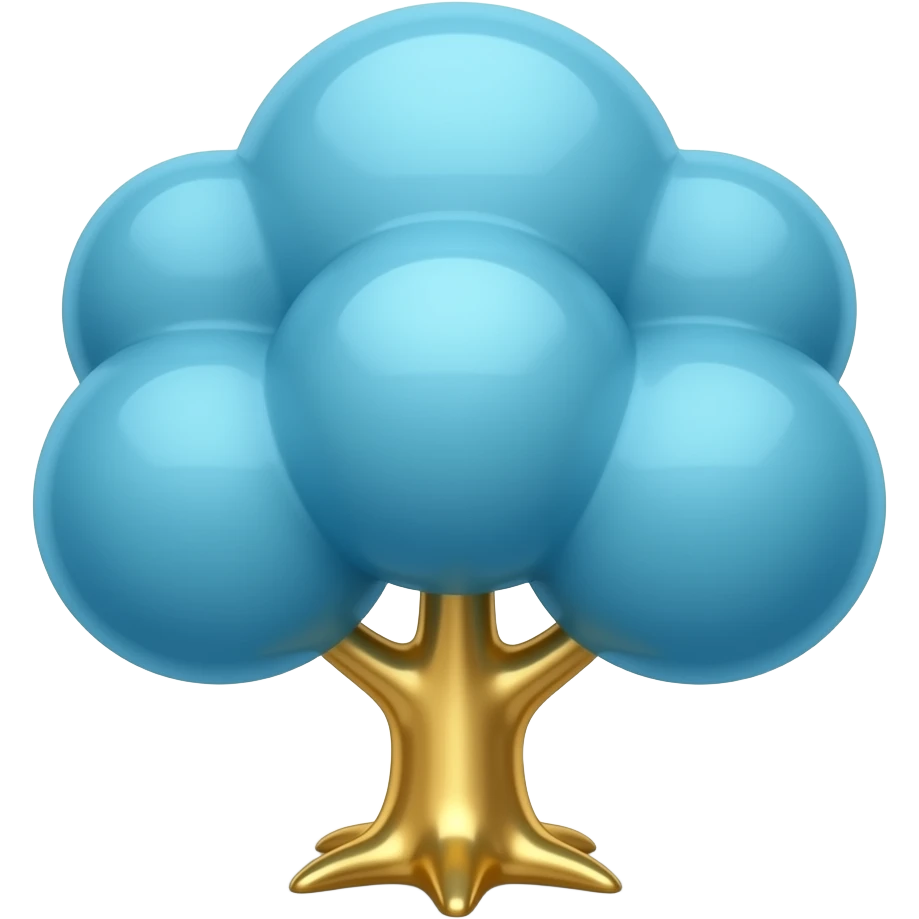 blue and gold small tree emoji