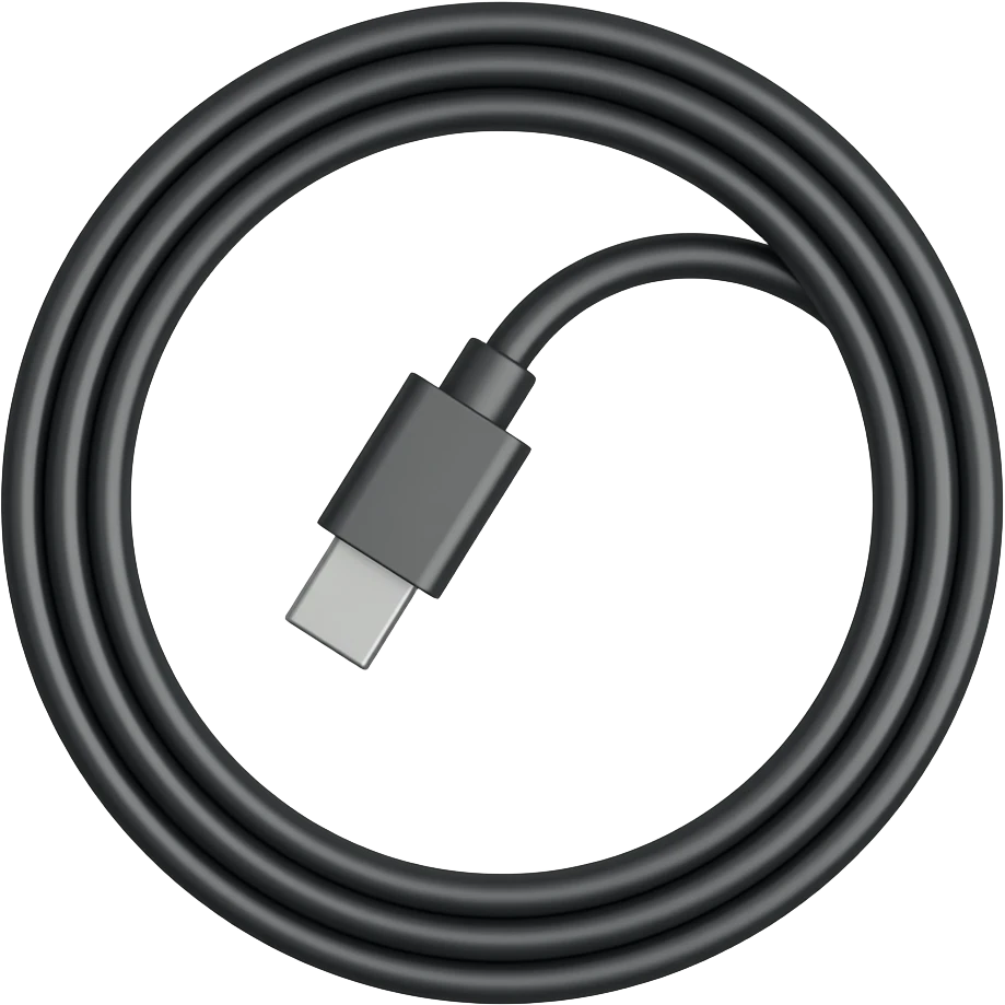 black charging cable emoji