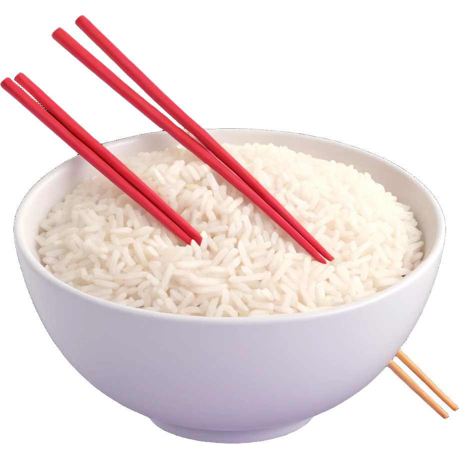 bowl of rice with chopsticks emoji