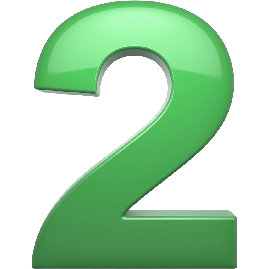 "2" green emoji