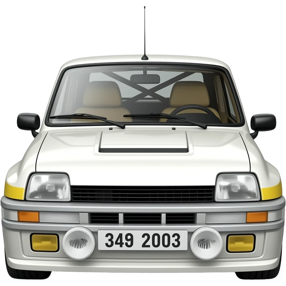 renault 5 turbo 2 rallye car, highly detailed hyper realistic emoji