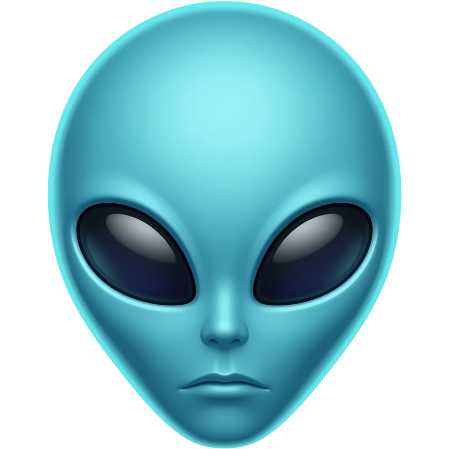 Neon alien face emoji