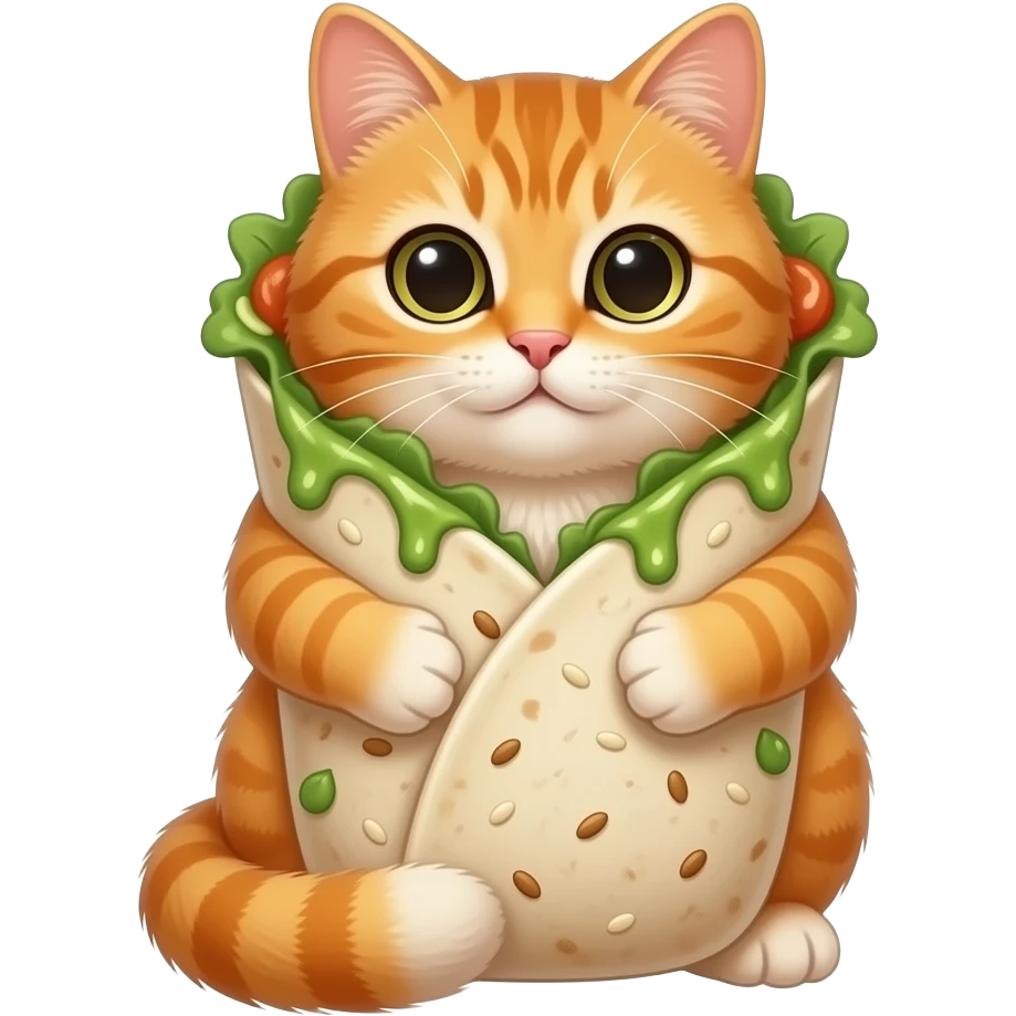 Кот завёрнутый в шаурму emoji