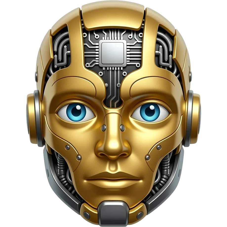gold robot face emoji