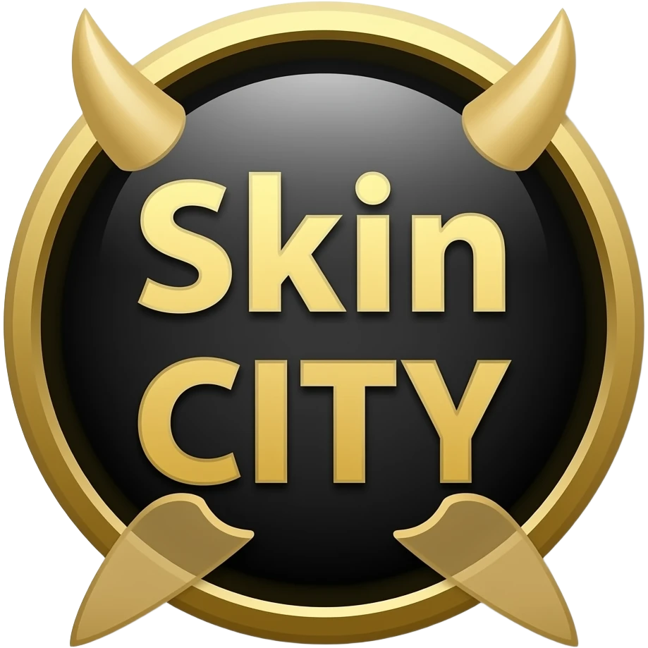 Skin city devil black, and gold badge emoji