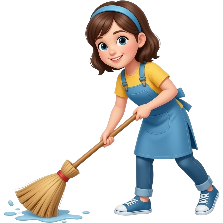 Une fille qui balaie le sol emoji