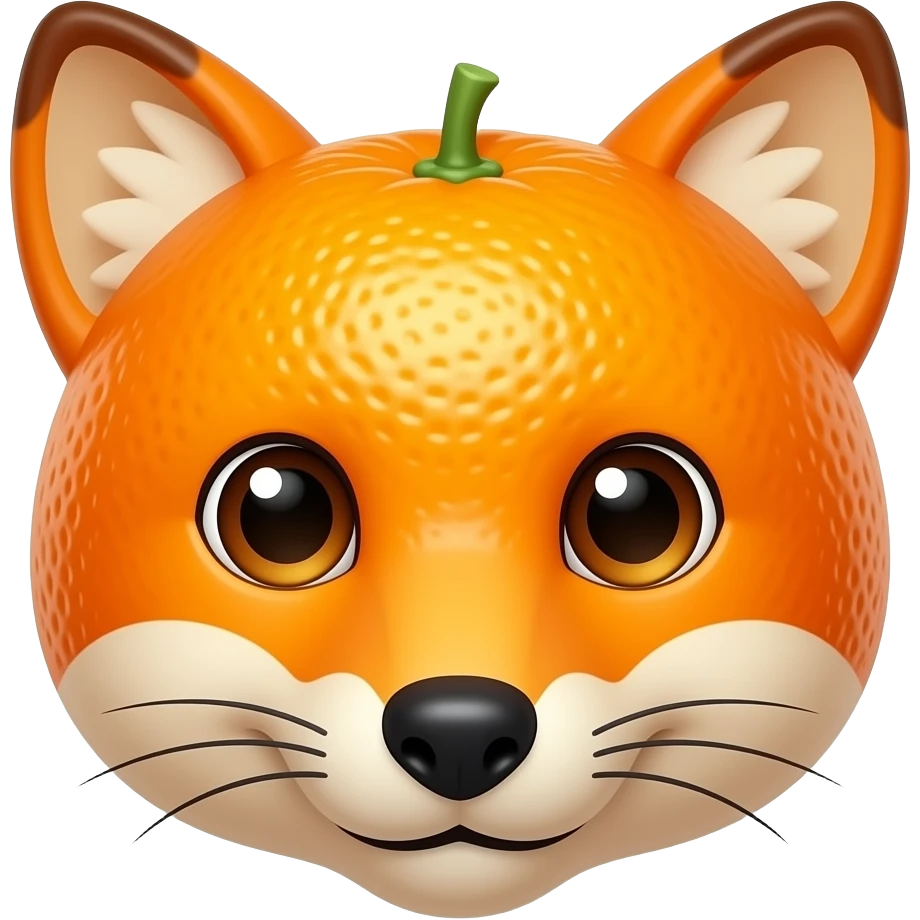 a firefox alike emote, but  the fox is made of oranges emoji