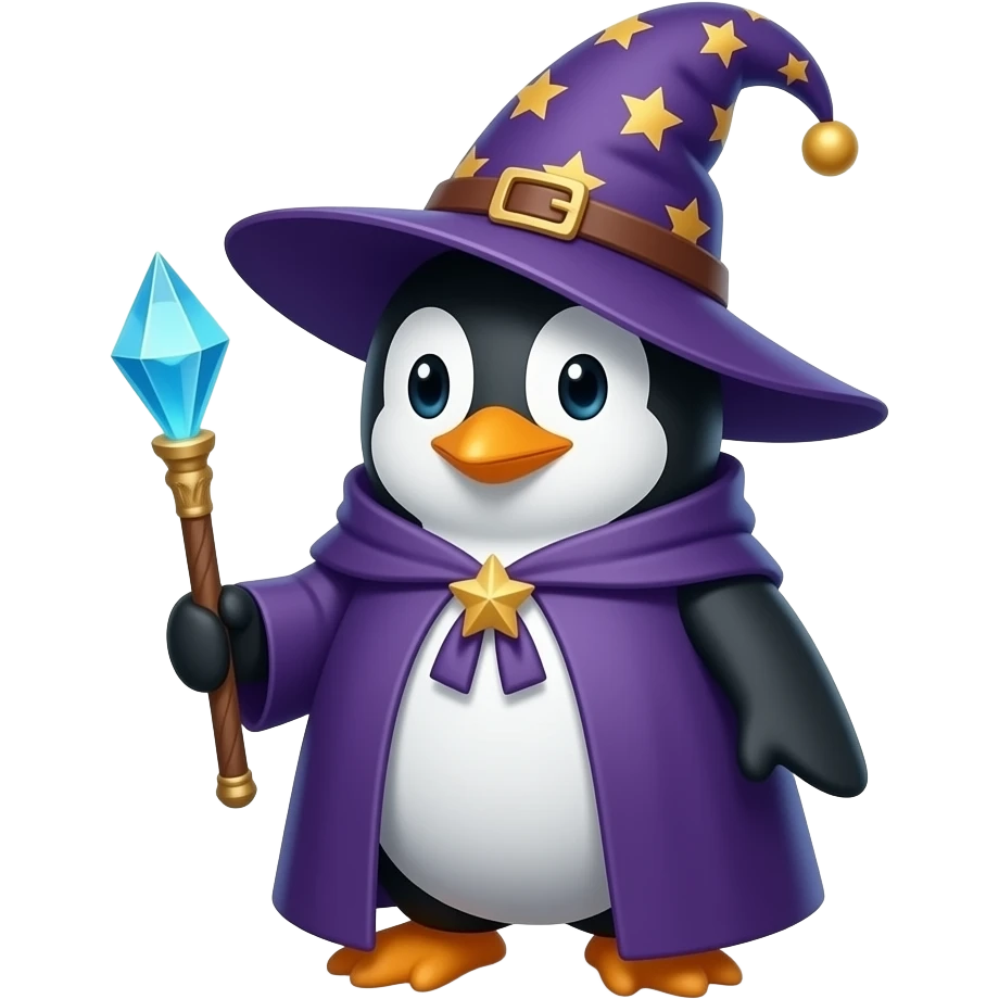 Penguin Wizard emoji