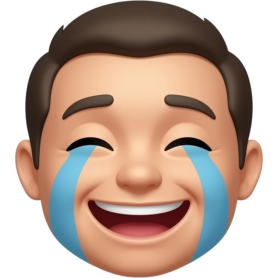 necesito que crees un emoji a partir de ese isotipo. El emoji tendrá que tener varias reacciones pero vamos a empezar por la más sencilla que sería llorando de la risa emoji