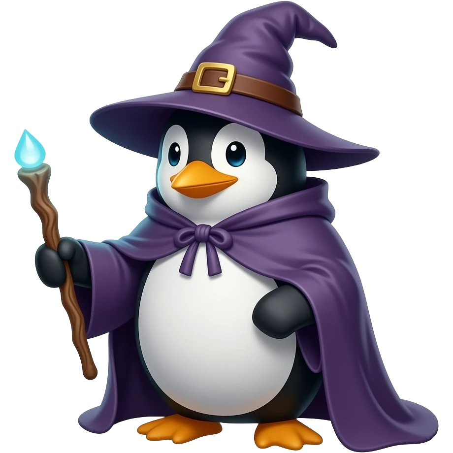 Penguin Wizard emoji