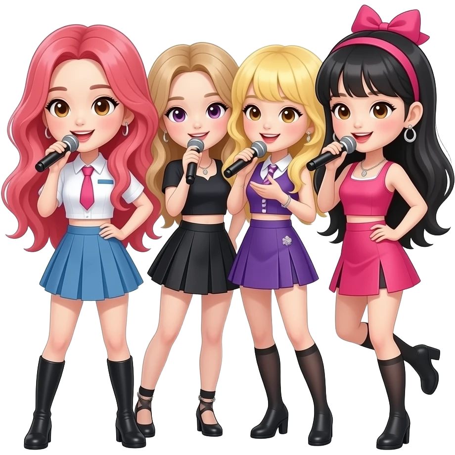 Blackpink members singing together emoji