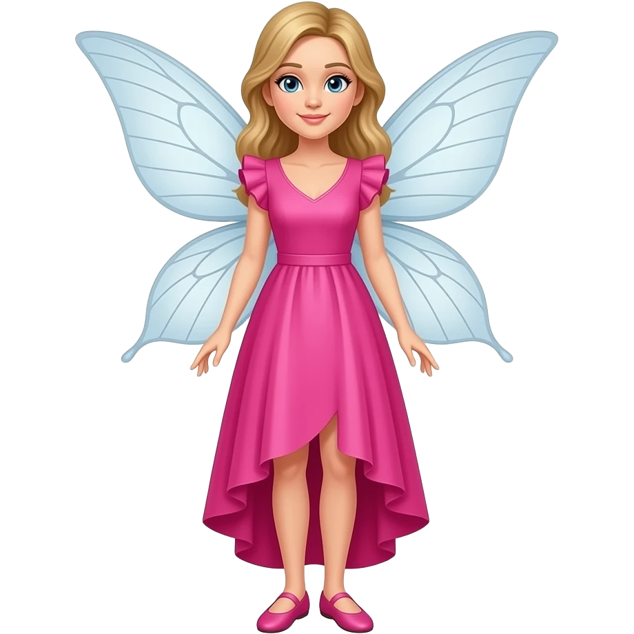 A fairy With transparent Wings she Wears a She wears a Long Calf Length ...
