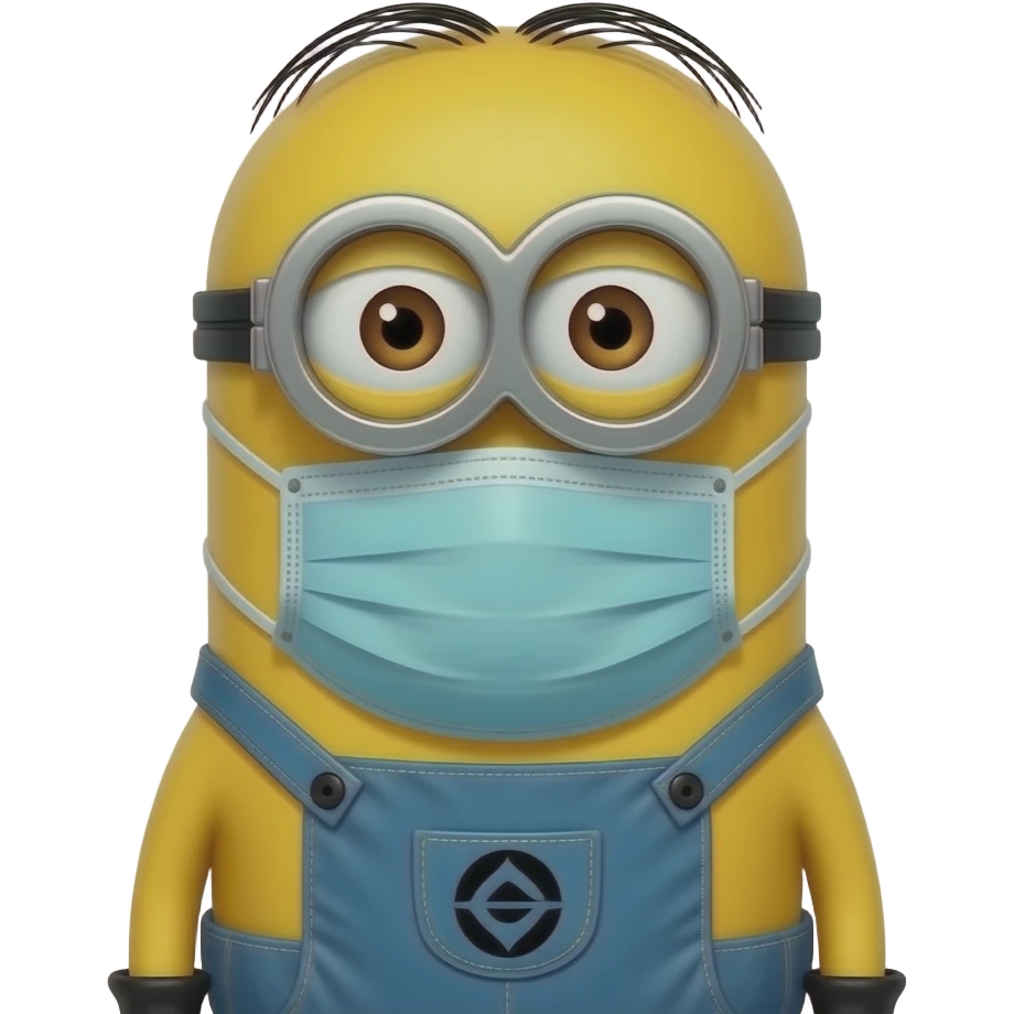 Minion estilo anibal lecter en prision con mascara protectora emoji