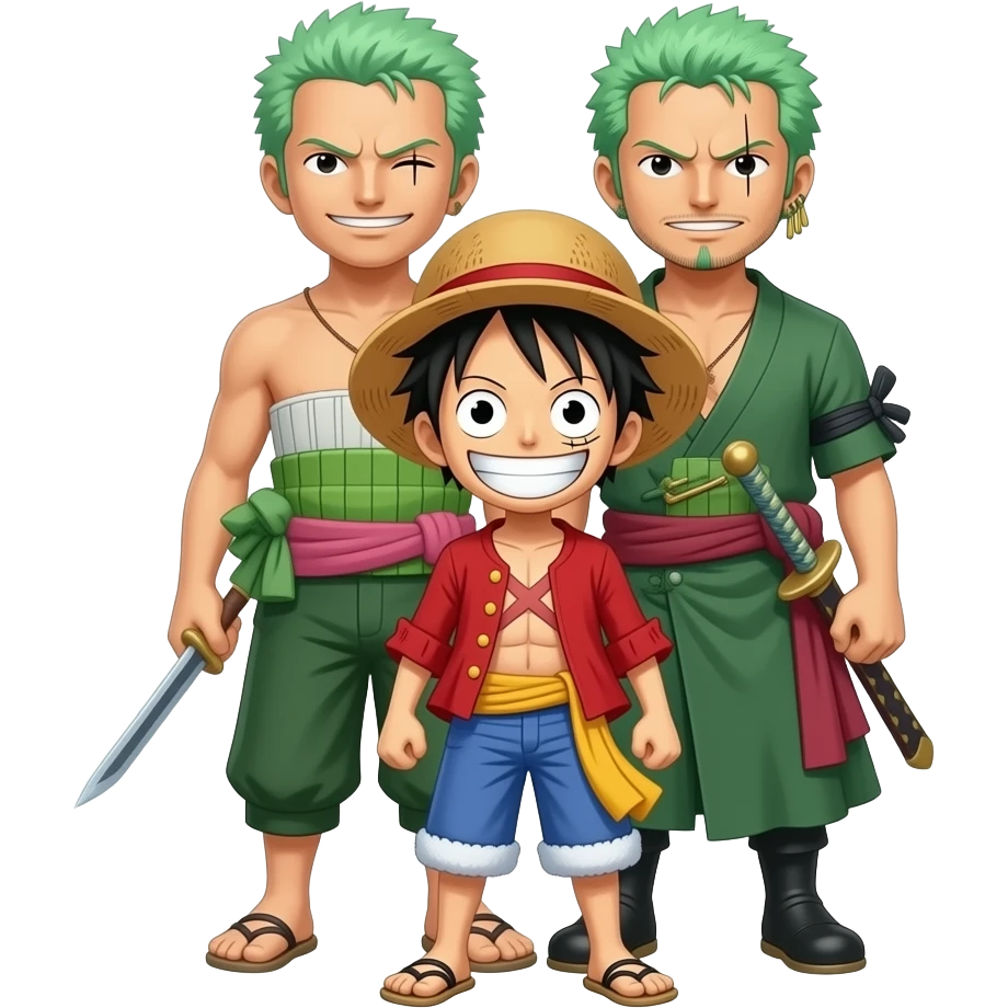 Luffy With zoro in the back emoji