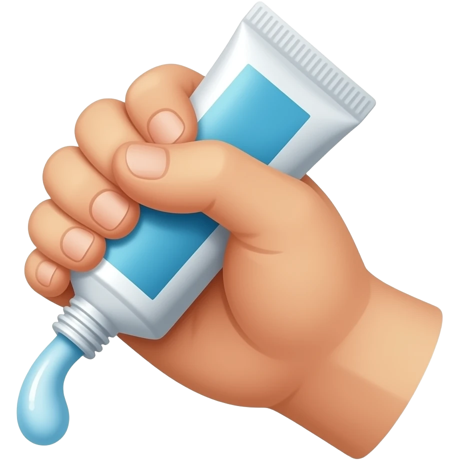hand squeezing toothpaste bottle emoji