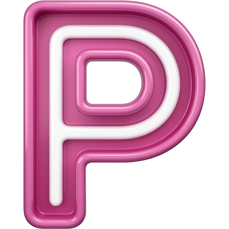 two letters P displayed in three-dimensional neon emoji | AI Emoji ...