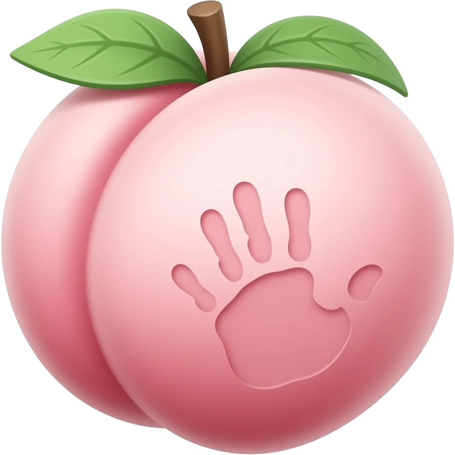🍑 pink with one hand prints emoji