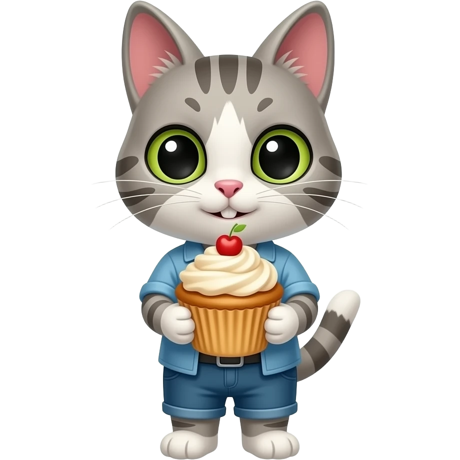 BunnyCat + cupcake emoji