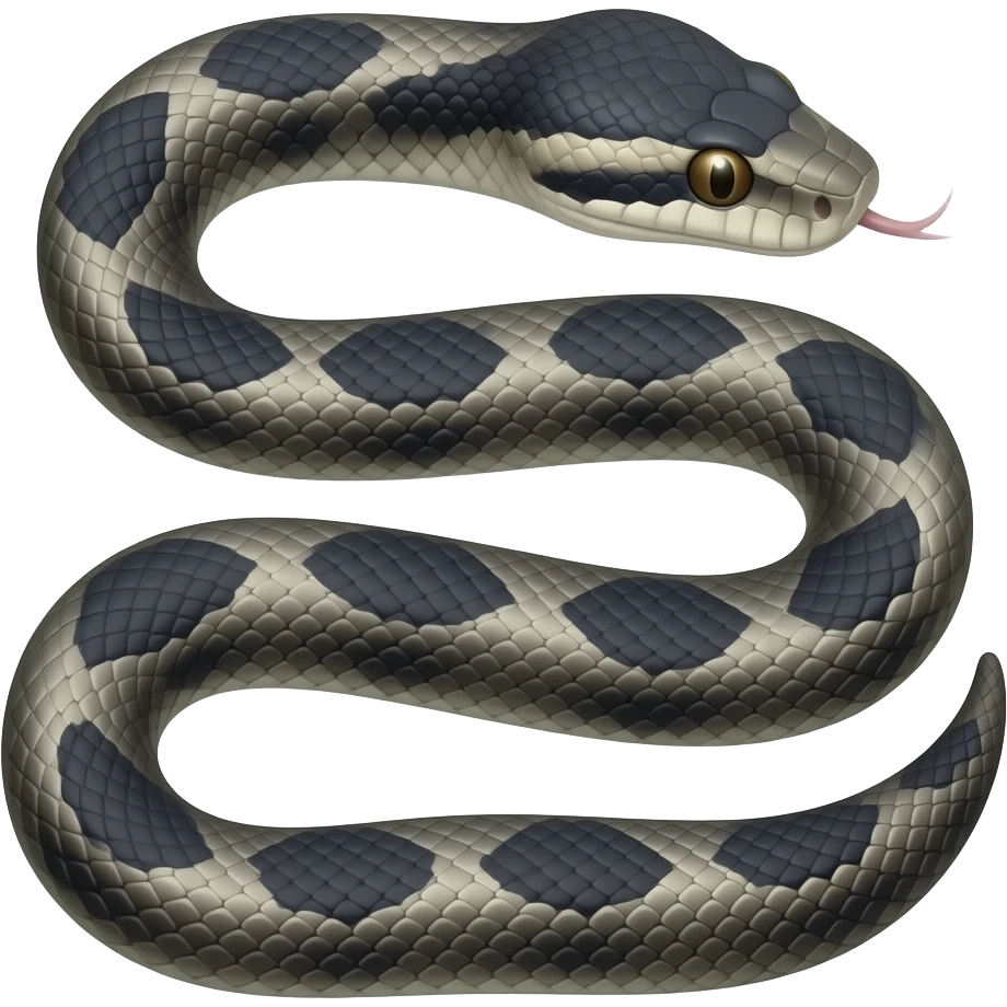 S-shaped black python emoji