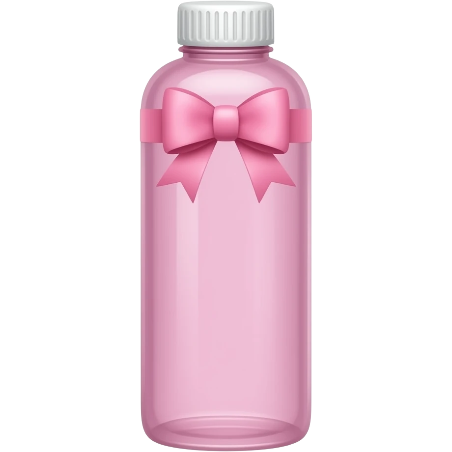 pink water flask with pink bow emoji