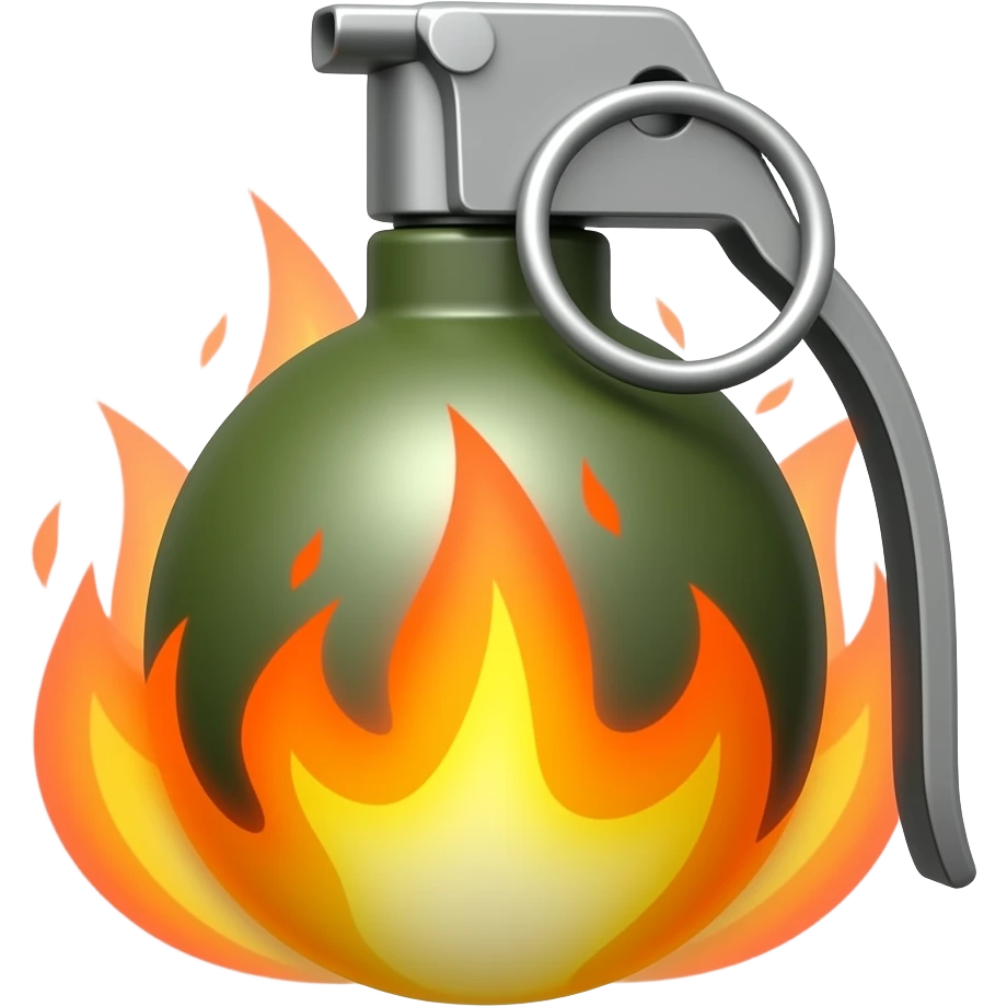 flaming grenade emoji