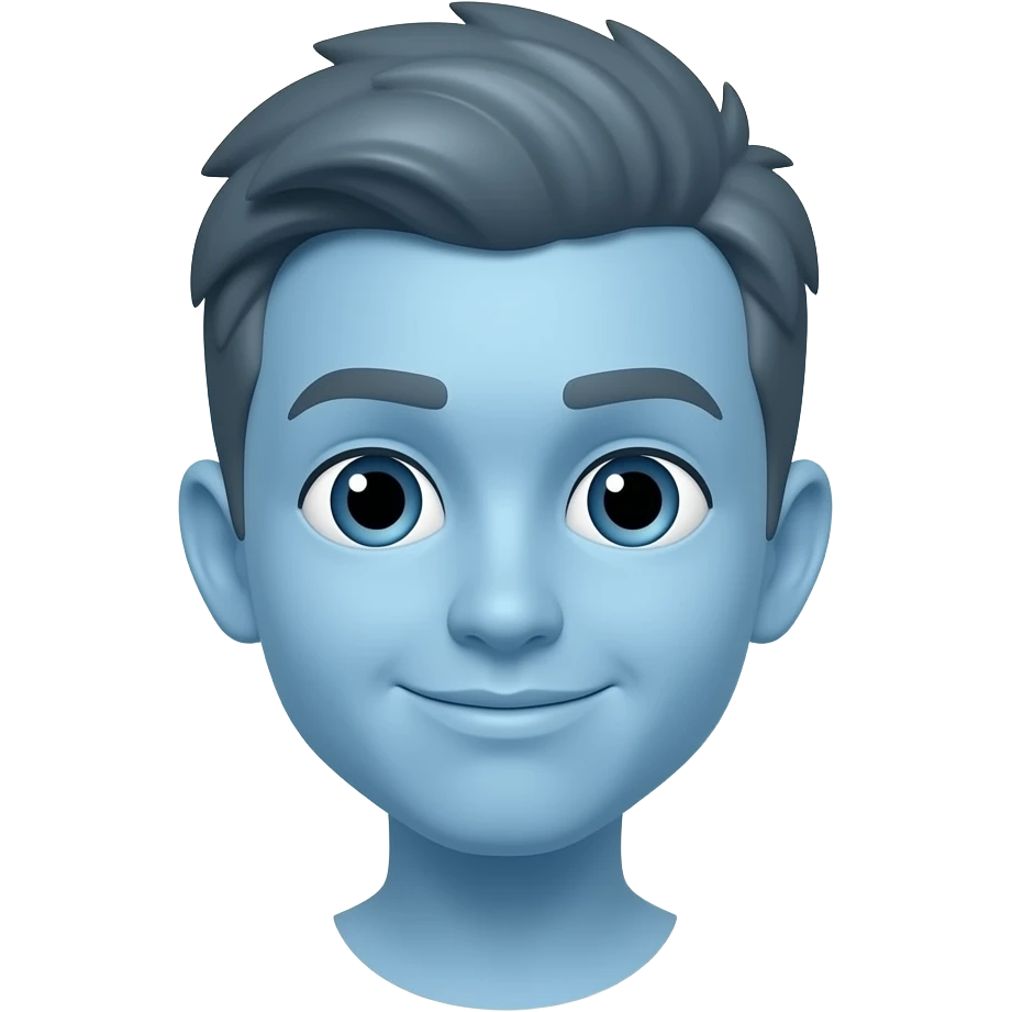 Blue colour i phone avtar boy emoji