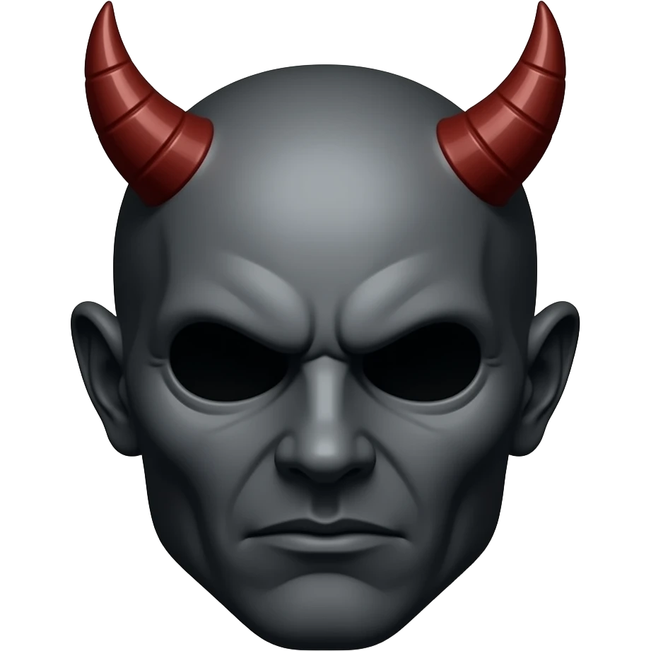 Demon head. A shadow demon with no mouth. emoji