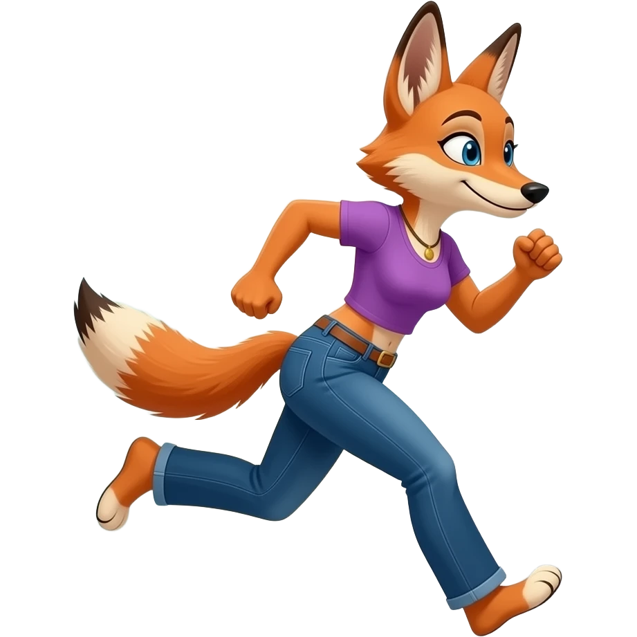 Female jackel furry person woman pants on rushing to the bathroom emoji
