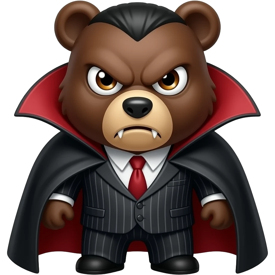 angry bear Vampire head emoji