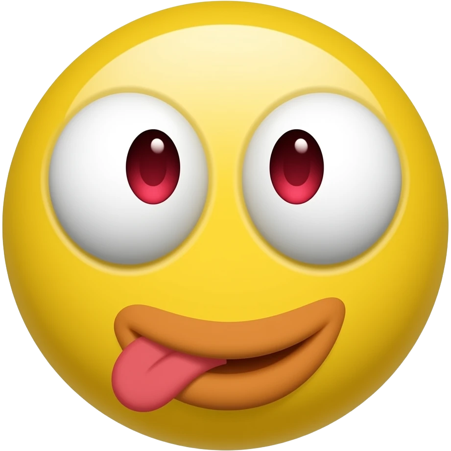 a yellow circle emoji with red eyes twerking with a fat ass emoji
