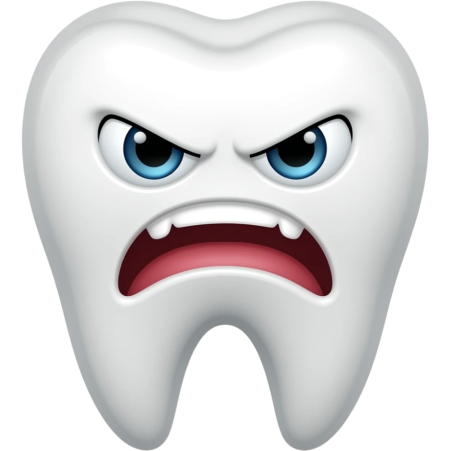 Angry tooth emoji
