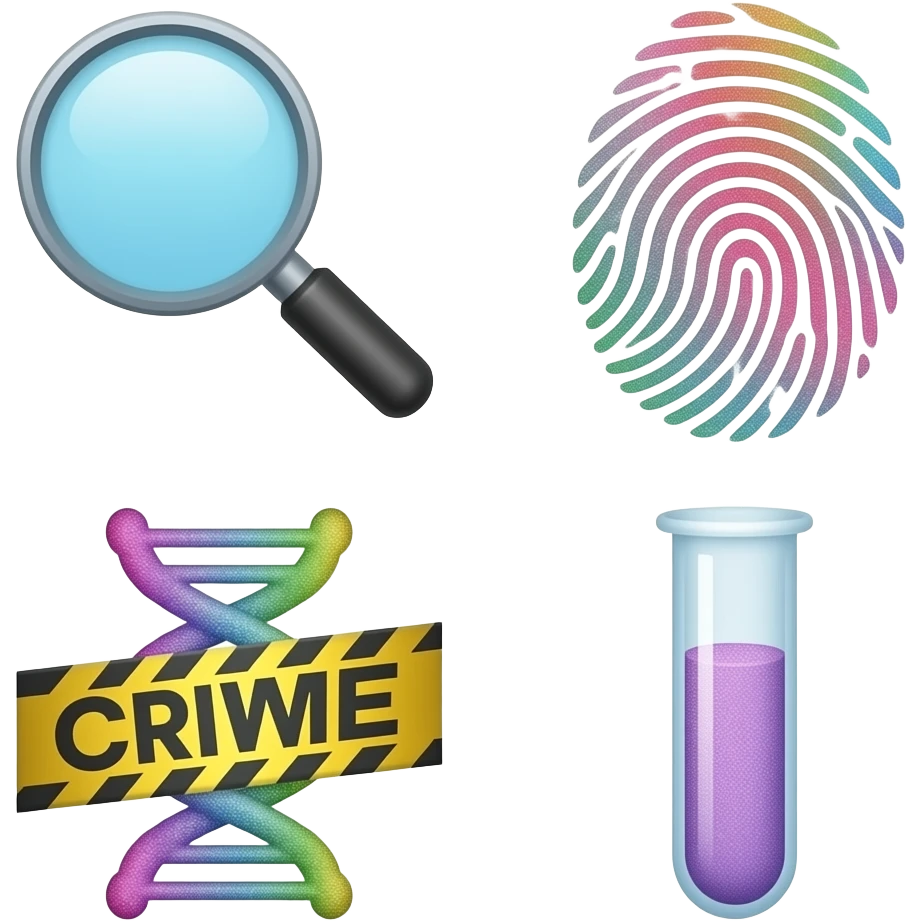 Pastel rainbow glitter Forensic sciece icons for apps emoji