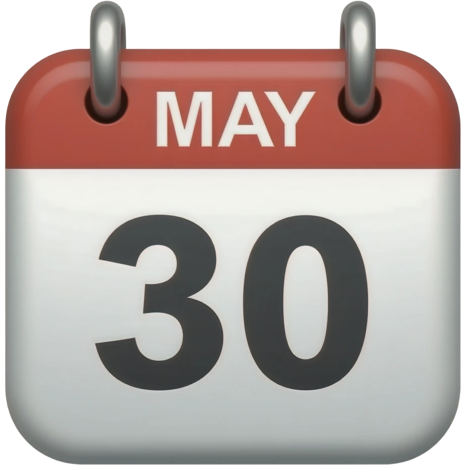 Crear un calendario con la fecha 30 mayo emoji