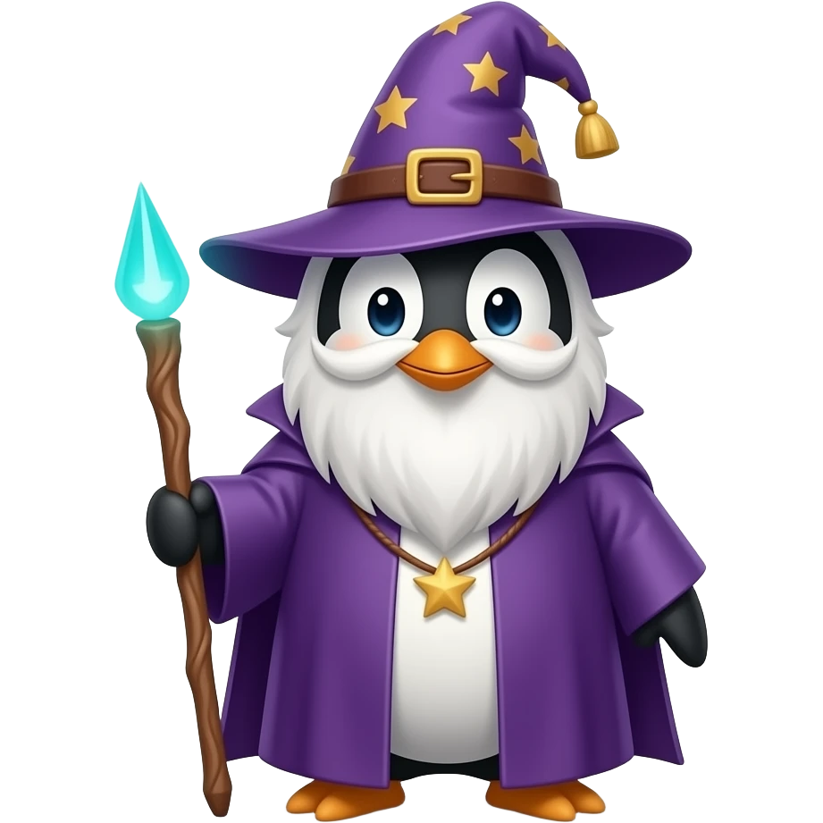 Penguin Wizard emoji | AI Emoji Generator