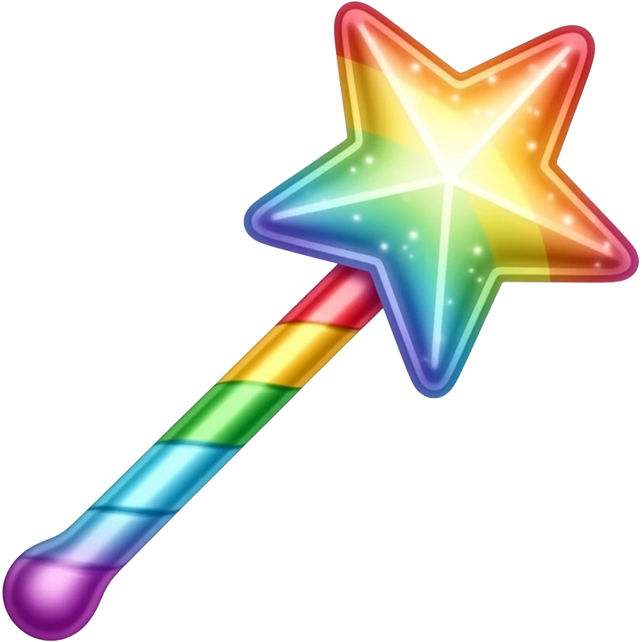 A rainbow sparkle wand emoji