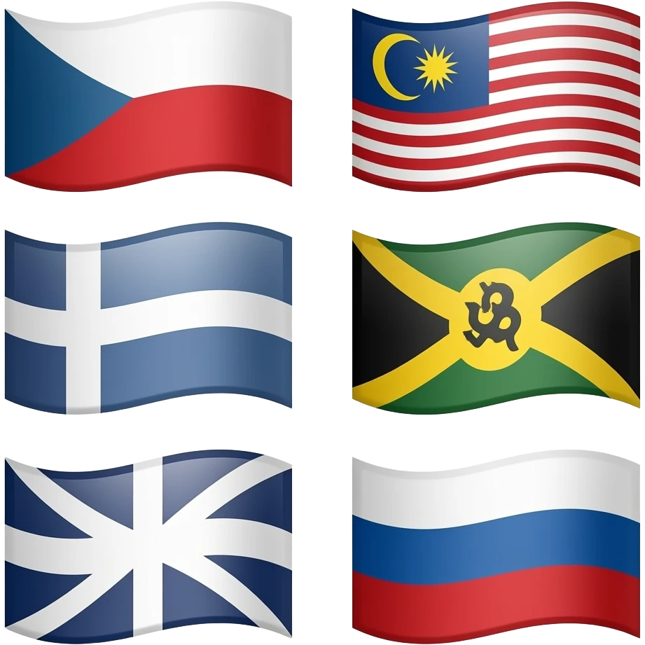 Different flag shapes emoji
