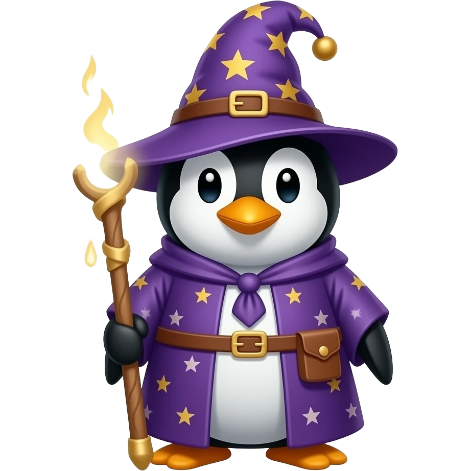 Penguin Wizard emoji