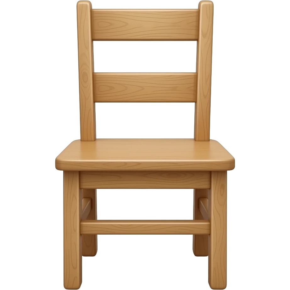 wooden chair with front view emoji