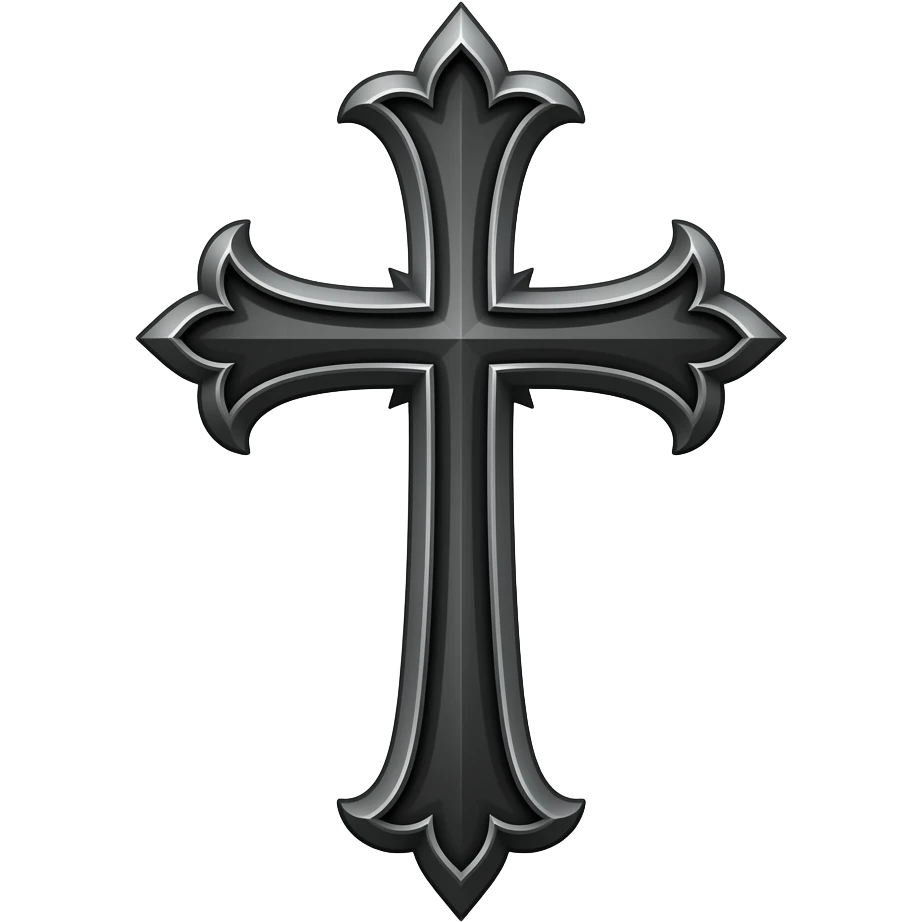 black gothic cross emoji