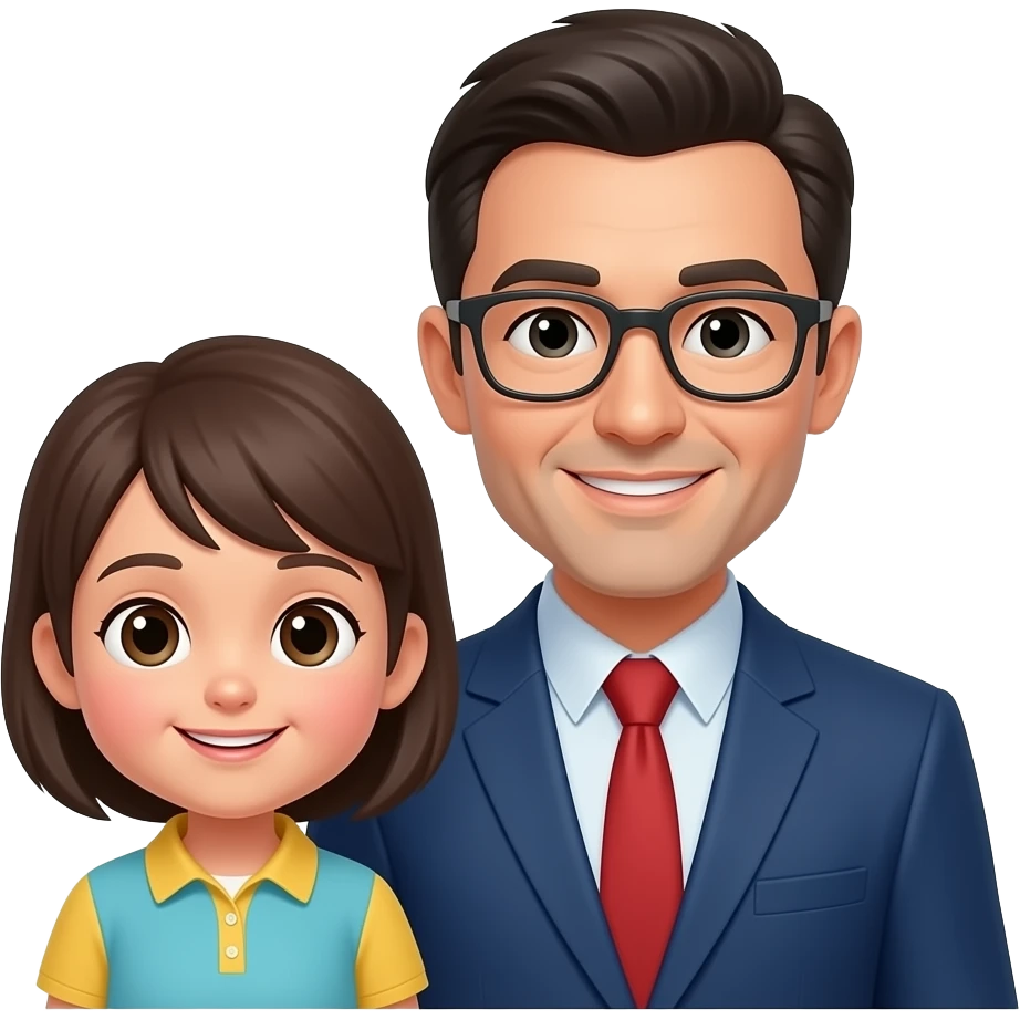 a kid with a father emoji