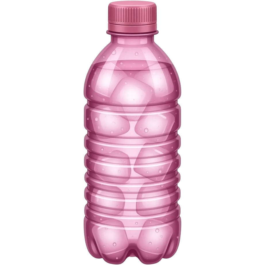 Refreching ice cold water bottle pink emoji