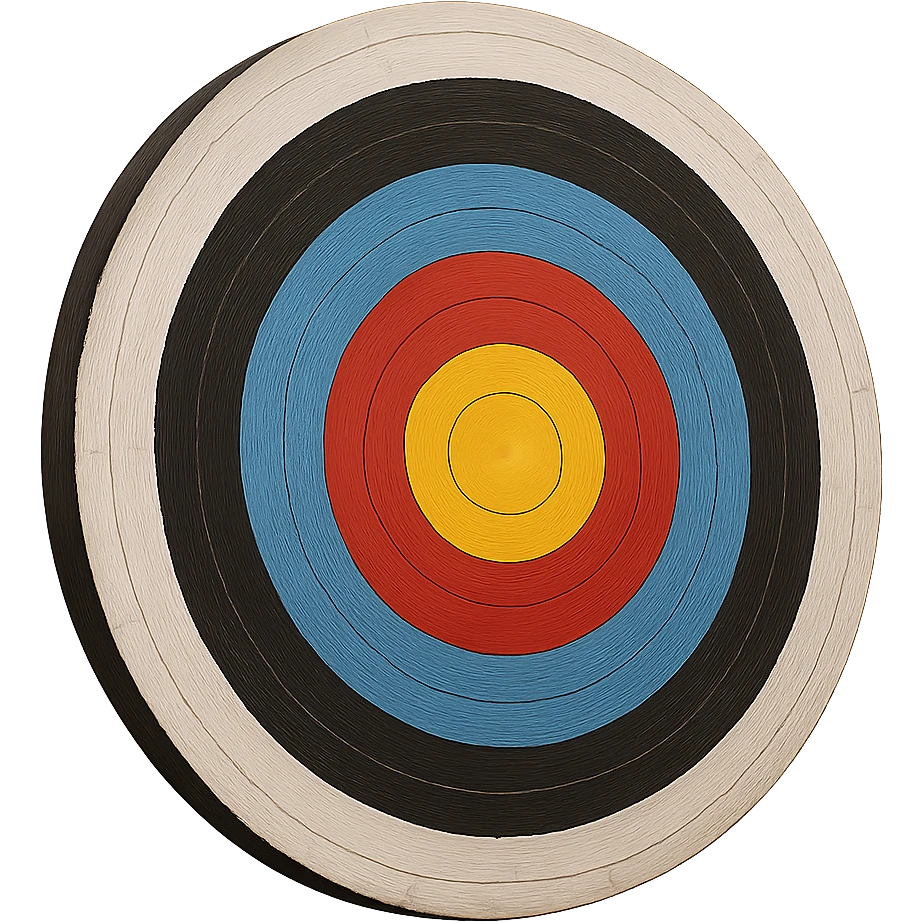 realistic archery target with concentric rings, no background emoji