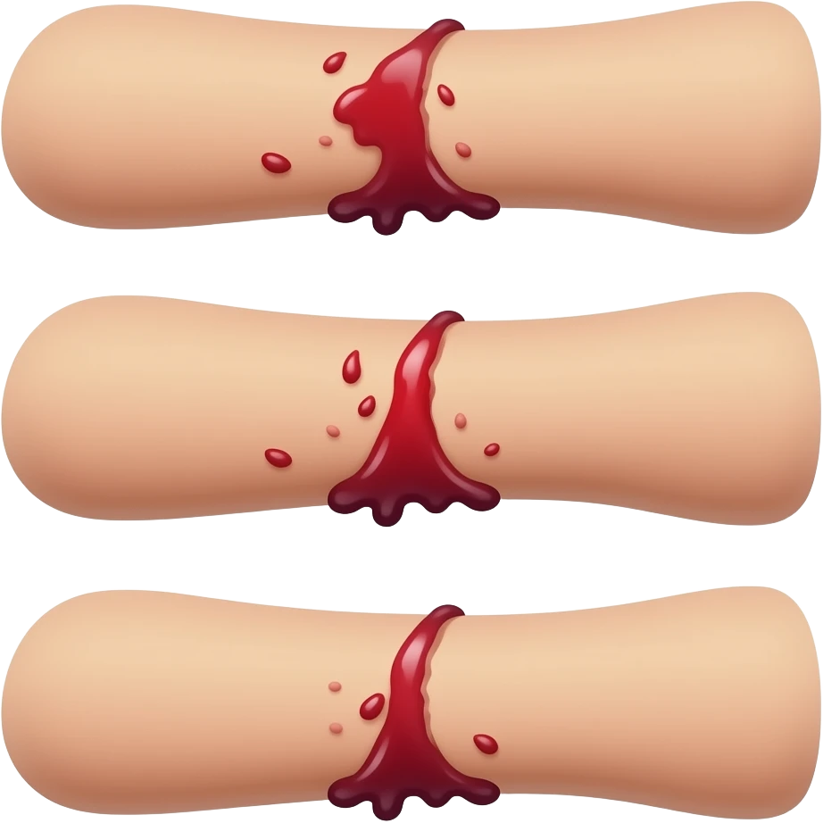 The cuts are three lines of blood emoji