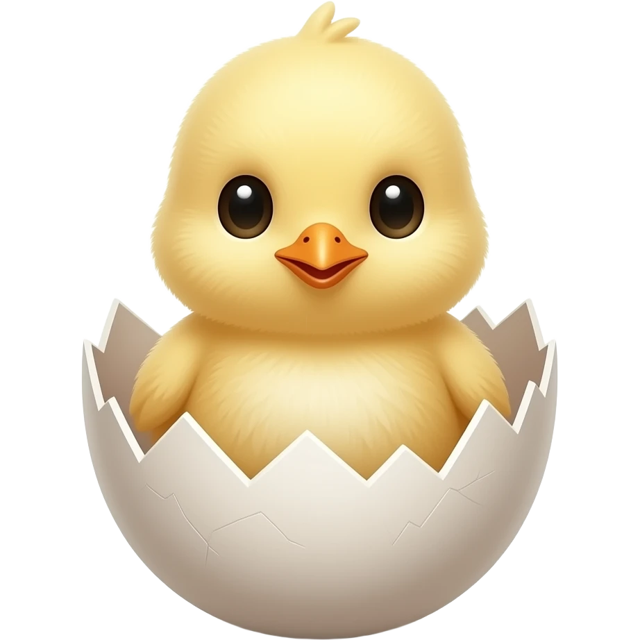 Baby chick in the shell of a broken egg emoji